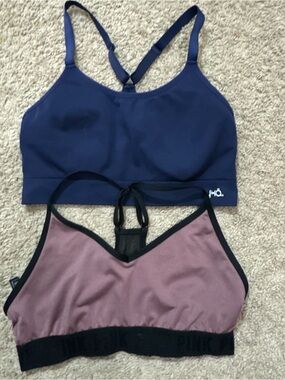 PINK Victoria's Secret Navy and Mauve Racerback & Bralette Set